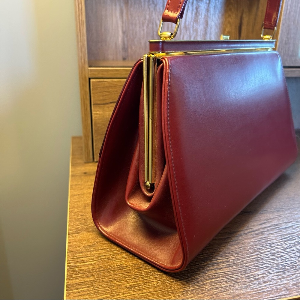 Vintage purse An Air Step handbag style pocketbook Burgundy clasp 1960-65 - Picture 7 of 17